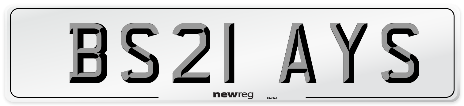 BS21 AYS Number Plate from New Reg